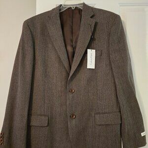NWT Calvin Klein Brown Tweed Blazer with some holes in back